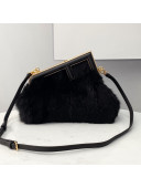 Fendi First Small Mink Fur Bag Black 2021 80018M