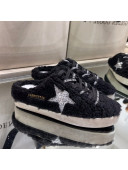 Golden Goose GGDB Super-Star Sequins & Shearling Sneakers Mules Silver/Black 2021