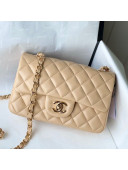 Chanel Lambskin Classic Mini Flap Bag A69900 Apricot/Gold 2021 