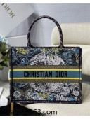 Dior Medium Book Tote Bag in Blue Constellation Embroidery 2021