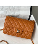 Chanel Grained Calfskin Classic Mini Flap Bag A69900 Orange 2021 