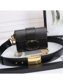 Dior 30 Montaigne Mini Box Shoulder Bag in Black Box Calfskin 2021