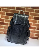 Gucci Perforated Leather GG Embossed Backpack 625770 Black 2020