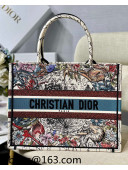 Dior Medium Book Tote Bag in Latte Multicolor Constellation Embroidery 2021