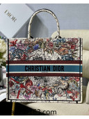 Dior Large Book Tote Bag in Latte Multicolor Constellation Embroidery 2021