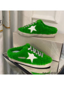 Golden Goose Super-Star Sequins & Shearling Sneakers Mules Green 2021 
