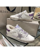 Golden Goose Super-Star Sneakers With Shearling Lining and Purple Back 2021