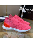 Chanel Quilted Knit Fabric Sneakers G35549 Dark Pink 2020