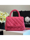 Chanel Quilted Calfskin Mini Flap Bag with Top Handle AS2215 Pink 2020