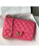 Chanel Grained Calfskin Classic Mini Flap Bag A69900 Fuschia Pink/Gold 2021