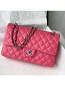 Chanel Grained Calfskin Classic Medium Flap Bag A01112 Fuschia Pink/Silver 2021