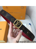 Louis Vuitton Monogram Canvas Belt 30mm with Gold Sqaure LV Buckle 2021 01