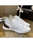 Chanel Quilted Knit Fabric Sneakers G35549 White 2020
