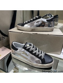 Golden Goose Super-Star Sneakers in Silver & Black Leather 1151 2021