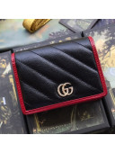 Gucci GG Diagonal Marmont Leather Card Case Wallet 573811 Black 2019