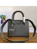 Prada Small Saffiano Leather Monochrome Top Handle Bag 1BA156 Slate Grey 2021