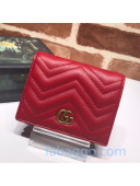 Gucci GG Marmont Leather Card Case Wallet ‎466492 Red 2020