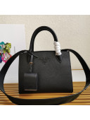 Prada Small Saffiano Leather Monochrome Top Handle Bag 1BA156 Black 2021