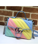 Gucci GG Marmont Diagonal Leather Mini Top Handle Bag 583571 Multicolor 2020