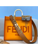 Fendi Sunshine Gradient Leather Medium Shopper Bag Bag Orange 2021