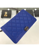 Chanel Lambskin Boy Chanel WOC Wallet on Chain A81969 Blue/Silver 2019