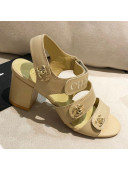 Chanel Lambskin Heel Sandals 8cm G37387 Apricot 2021