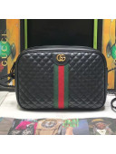 Gucci Web Leather Small Shoulder Bag 541061 Black 2018