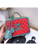 Chanel Vanity Case Top Handle Bag A93342 Red/Blue/Yellow 2019