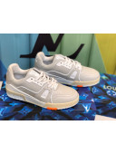 Louis Vuitton LV Trainer Sneakers in Grey Leather 1A812O 202016 (For Women and Men)