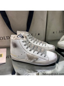 Golden Goose Francy Sneakers in White Leather with Shearling Lining and Star 2021