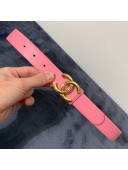 Chanel Calfskin Belt 30mm with CC Buckle Pink 