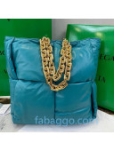 Bottega Veneta The Chain Tote Bag in Padded Woven Calfskin Blue 2020