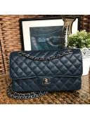 Chanel Jumbo Quilted Grained Calfskin Classic Medium Flap Bag Navy Blue 2020