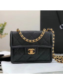 Chanel Grained Calfskin Mini Square Flap Bag AS2356 Black 2021