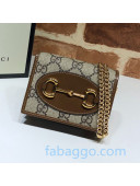 Gucci GG Canvas Card Case Wallet With Chain WOC 623180 Brown 2020