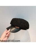 Loewe Logo Shearling Hat Black 2021