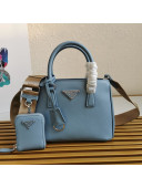 Prada Saffiano Leather Top Handle Bag 1BA296 Blue 2021
