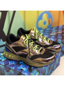 Louis Vuitton LV Trail Sneakers in Metallic Leather and Mesh 1A7WK3 Gold/Black 202020 (For Women and Men)