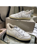 Golden Goose Ball Star Sneakers in White leather With Shearling Lining and Graffiti 2021