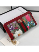 Gucci Ophidia GG Flora Zip Around Wallet 523154 Red 2019