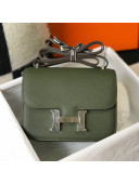 Hermes Constance Bag 18cm in Eosom Leather Forest Green/Silver 2021