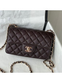 Chanel Grained Calfskin Classic Mini Flap Bag A69900 Coffee Brown 2021 