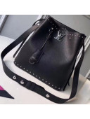 Lousi Vuitton Lockme Bucket Bag in Studs Soft Calfskin M43878 Noir 2018