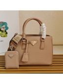 Prada Saffiano Leather Top Handle Bag 1BA296 Beige 2021