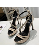 Louis Vuitton Patent Leather Melody Platform Sandal Beige 2020