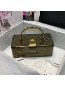 Chanel Shiny Patent Leather Metal Vanity Case Gold 2020