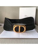 Dior Perforated Calfskin Corset Belt with CD Buckle Black 2019