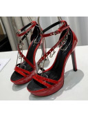 Louis Vuitton Patent Leather Melody Platform Sandal Red 2020