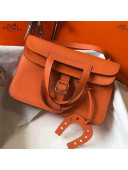 Hermes Halzan Togo Calfskin Leather Bag Orange 2021
