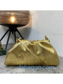 Bottega Veneta Mini The Pouch Clutch/Crossbody Bag in Gold Bark Leather 2020